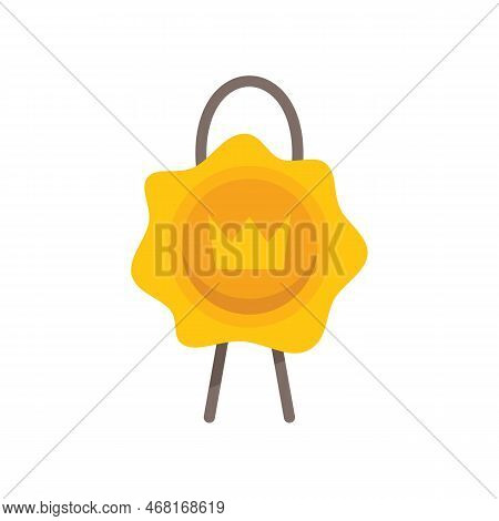 Wax Seal Icon Flat Vector. Gold Stamp. Sugar Label Isolated
