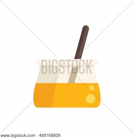 Wax Pot Icon Flat Vector. Seal Stamp. Gold Letter Isolated