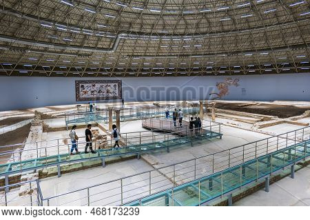 Urfa, Turkey - May 2022: Sanliurfa Mosaic Museum In Urfa, Turkey.  Şanlıurfa Mosaic Museum In Şanlıu