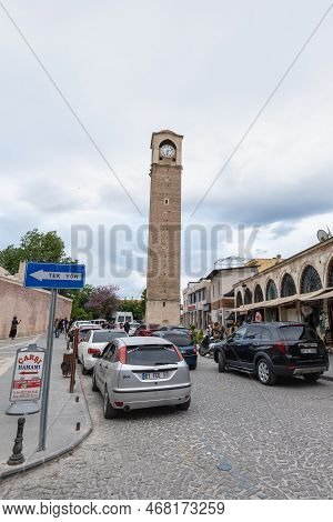 Adana, Turkey - May 2022: Adana Old Town Street View And The Big Clock Tower. Adana Is A Major City 