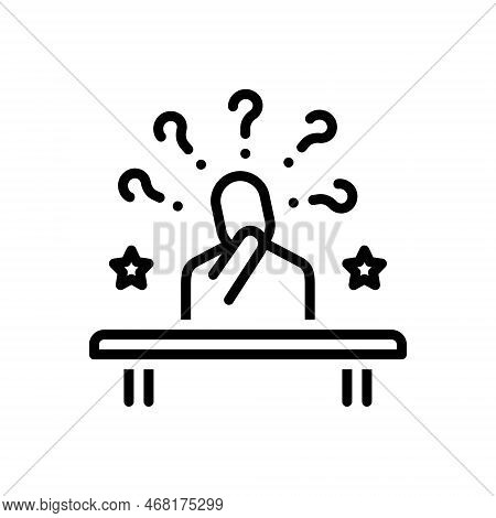 Black Line Icon For Probably Maybe Presumably Thinkling Question Likely Man Doubt Confusion Problem