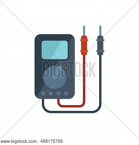 Multimeter Icon Flat Vector. Voltage Equipment. Electrical Test Isolated