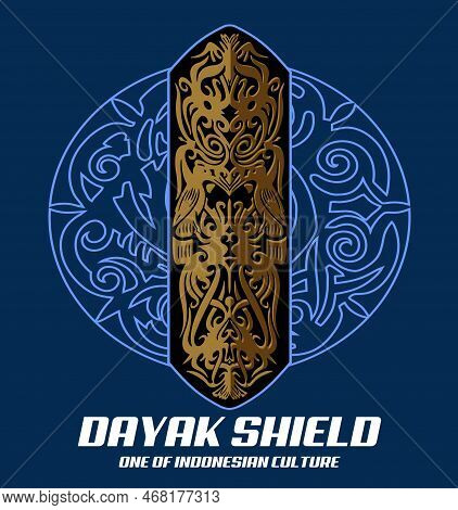Dayak Shield Vector Template For Graphic Design