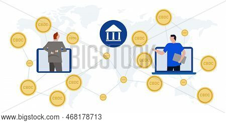 Cbdc Central Bank Digital Currency Online Money Block Chain Crypto Cyber Transaction