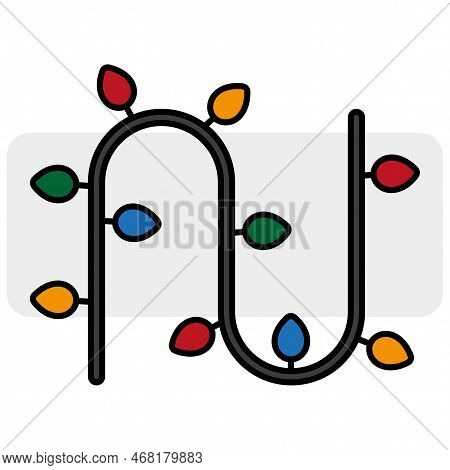 Garland Colored Leaves. Autumn Leaf Border. Birthday Party Concept Print. Vector Illustration. Stock
