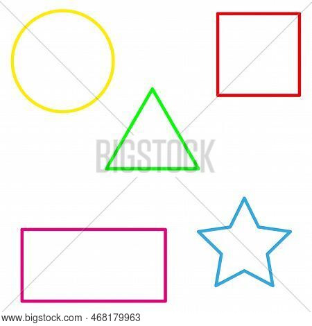 Colored Geometric Shapes Frames. Trendy Design. Geometric Shape. Vector Illustration. Stock Image.