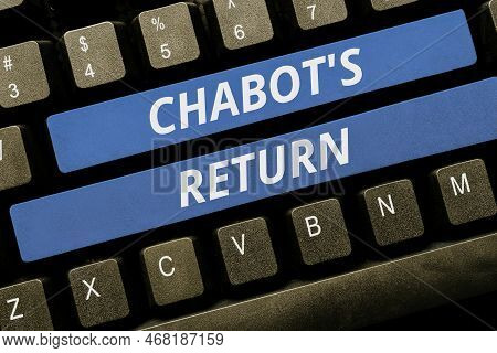 Handwriting Text Chabots Return. Word Written On The Come Back Of Conversation Via Auditory Or Textu
