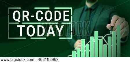 Handwriting Text Qr Code. Business Approach The Trademark For A Type Of Matrix Barcode A Machine-rea