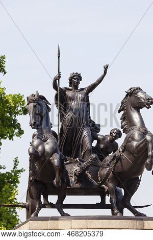 London, United Kingdom - June 21, 2017: Statue Of Queen Boudica Near Westminster Bridge