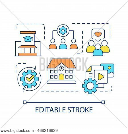 Public Sector Concept Icon. City Infrastructure. Educational Institutions. Social System Abstract Id