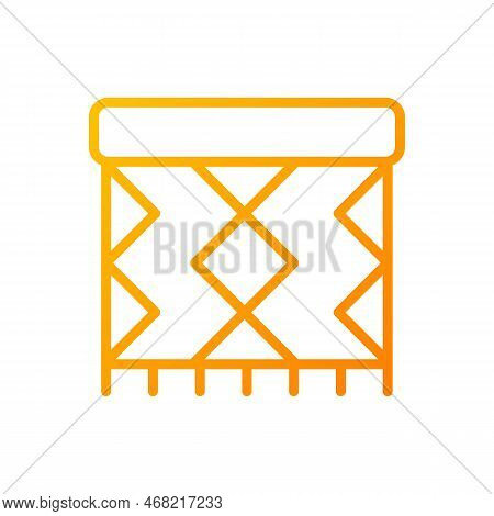 Rug Pixel Perfect Gradient Linear Vector Icon. Home Decor. Entryway Carpeting. Front Door Mat. Furni