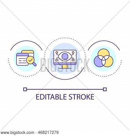 Data Transparency Loop Concept Icon. Computer Science Abstract Idea Thin Line Illustration. Writing 