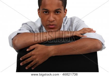 Casual businessman with rolled-sleeves
