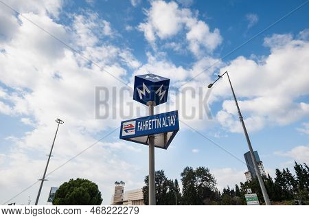 Izmir, Turkey - December 2022: Izmir Metro Station In The City Of Izmir. Its A Light Metro System In