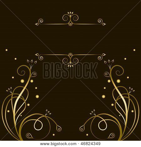 Tracería oro decorativo con marco de texto