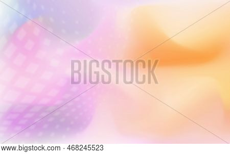 Abstract Pink-orange Gradient. Blurred Background With Deformed Geometric Shapes. Illustration For B
