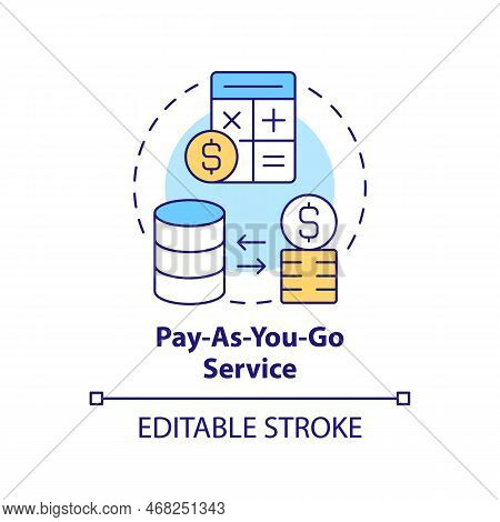 Pay As You Go Service Concept Icon. Data Storage. Serverless Computing Abstract Idea Thin Line Illus