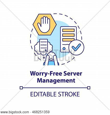 Worry Free Server Management Concept Icon. Provide Users Services. Digital Products Abstract Idea Th