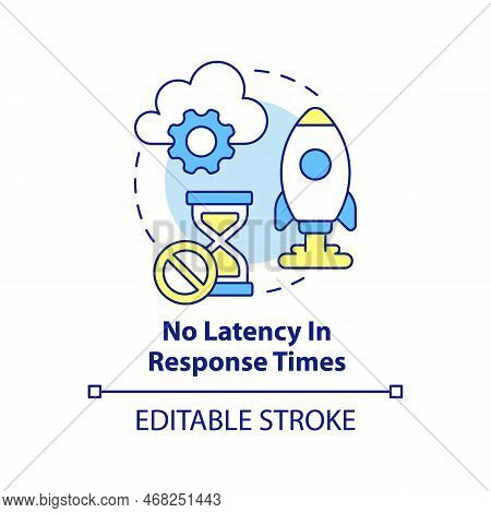 No Latency In Response Times Concept Icon. Quick Processing Data. High Productivity Abstract Idea Th