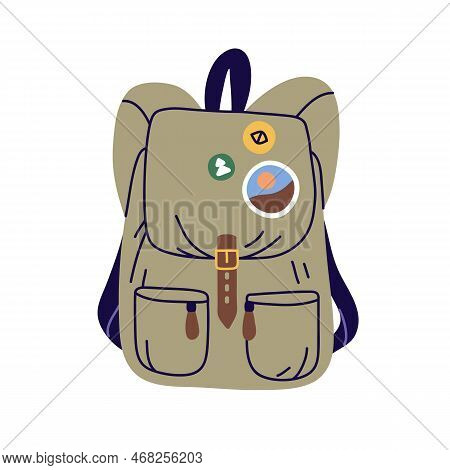 Rucksack, Travel Backpack. Packed Tourists Bag, Knapsack For Trekking, Hiking. Touristic Luggage, Ha