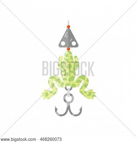 Artificial Fishing Bait In Shape Of Frog Cartoon Illustration. Cartoon Drawing Of Fishing Lure With 