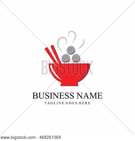 Vector Illustration Meatball Logo Template.