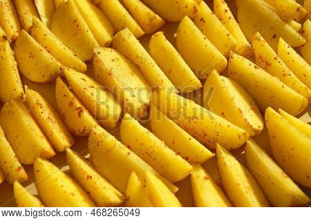 Rustic French Fries, Cut Into Thicker Slices, Served With Herbs And Salt.