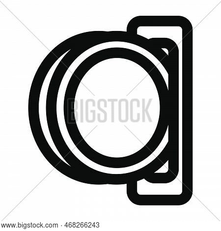 Insert Coin Icon Line Isolated On White Background. Black Flat Thin Icon On Modern Outline Style. Li