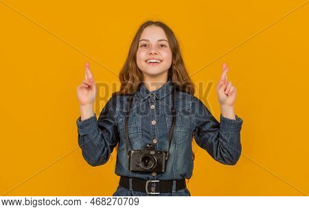Good Luck. Superstitious Child Photographer. Keeping Fingers Crossed For Luck. I Feel Lucky