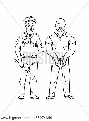 A Cute And Funny Coloring Page Of Corrections Officer. Provides Hours Of Coloring Fun For Children. 