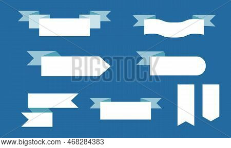 Stock Ribbon Shape Set Various Blue Vector & Photo (Free Trial) | Bigstock