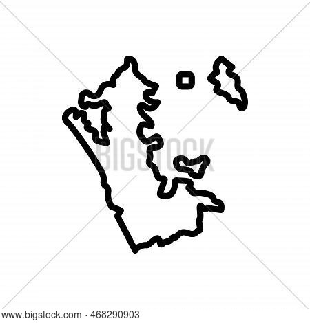 Black Line Icon For Auckland Map Area Aukland-city City Geography Map Region Country Island