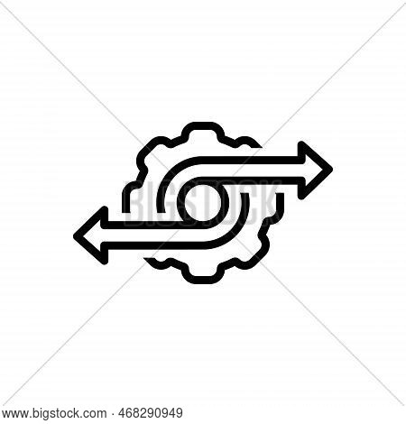 Black Line Icon For Proceed Settings Begain Make-a-start Move Go-on