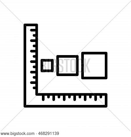Black Line Icon For Sizes Figure Stucture Magnitude Height Little Small Increase Scale Ruler Meter C