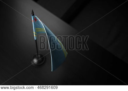 Small National Flag Of The Aruba On A Black Background