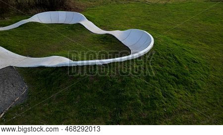 Bike Path In The Car Park Pumping (moving Up And Down) Is Used Instead Of Pedaling And Bouncing To M