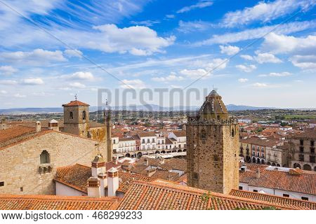 Rooftops And Church Towers Of The Historic City Trujillo, Spain