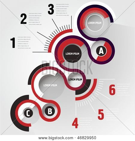 Tidslinjen røde infographic bckground