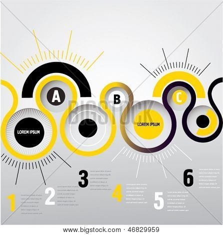 Tidslinjen gule infographic bckground