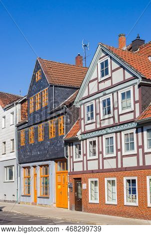 Wolfenbuttel, Germany - March 23, 2022: Typical German Houses In The Historic Center Of Wolfenbuttel
