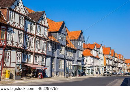 Wolfenbuttel, Germany - March 23, 2022: Row Of Historic Houses On Hte Kornmarkt Square In Wolfenbutt