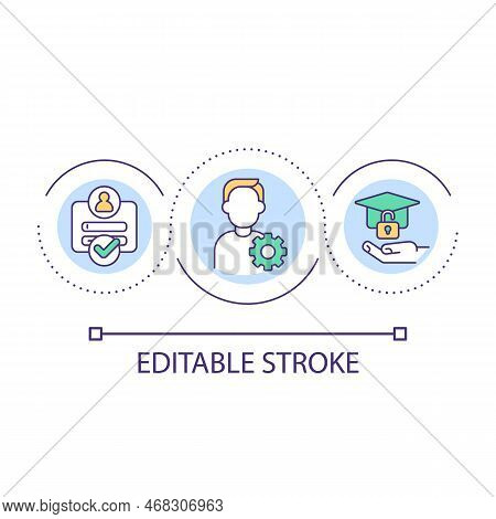 Student Personal Account Loop Concept Icon. Learning Management System Login. Elearning Abstract Ide