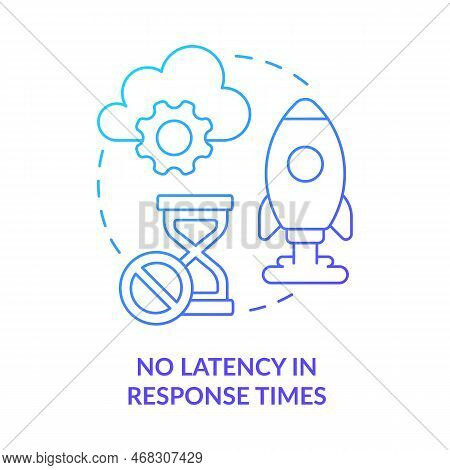 No Latency In Response Times Blue Gradient Concept Icon. Fast Server Processing. High Performance Ab