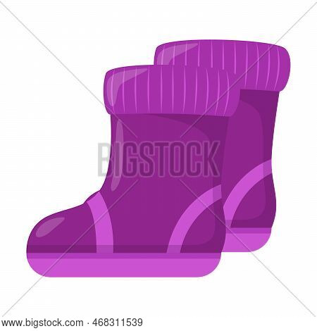 Colorful Wellington Boots Vector Illustration. Rubber Shoes For Family On White Background. Autumn O