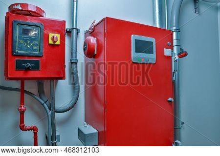Fire Alarm Control Panel For Fire Suppression System. Industrial Fire Control System. Generator Pump