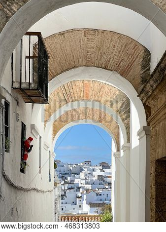 Arches Of The Jewish Quarter In The Historical Center Of The White Beautiful Village Of Vejer De La 