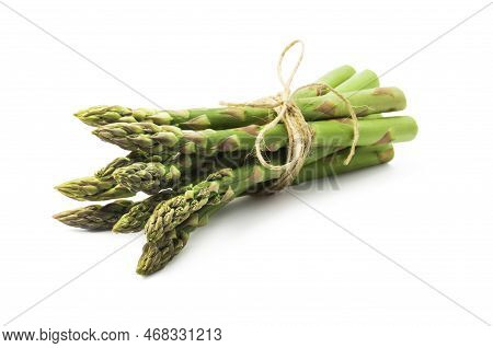 Fresh Green Asparagus On A White Background