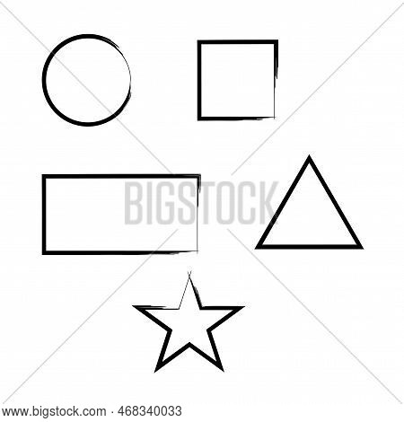 Geometric Shapes Frames. Trendy Design. Geometric Shape. Vector Illustration. Stock Image.