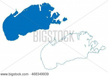 Lake Etosha Pan (africa, Republic Of Namibia) Map Vector Illustration, Scribble Sketch Map