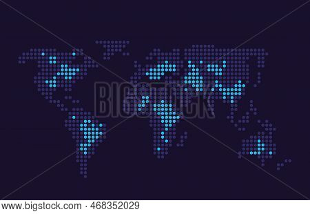 Map Infographic Chart Design Element For Dark Theme. Population Density. Customizable Graph For Stat